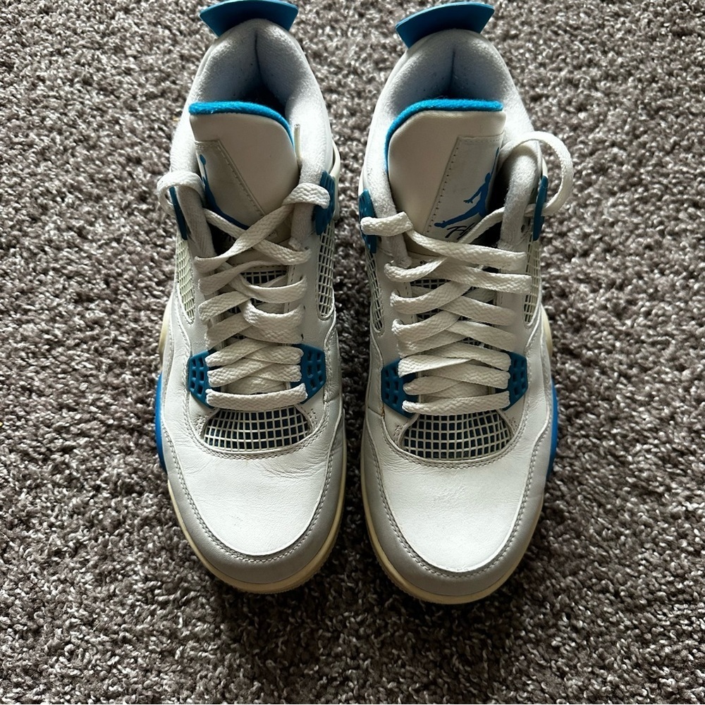 Air Jordan 4 Retro Military Blue Sneakers 2012 Release Size Men’s 7.5 - Picture 3 of 6